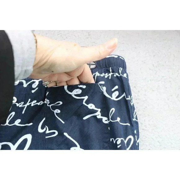 Women's Aeropostle Lounge/Pajama Pants-Size Large-Cropped-Blue & White - Picture 5 of 8